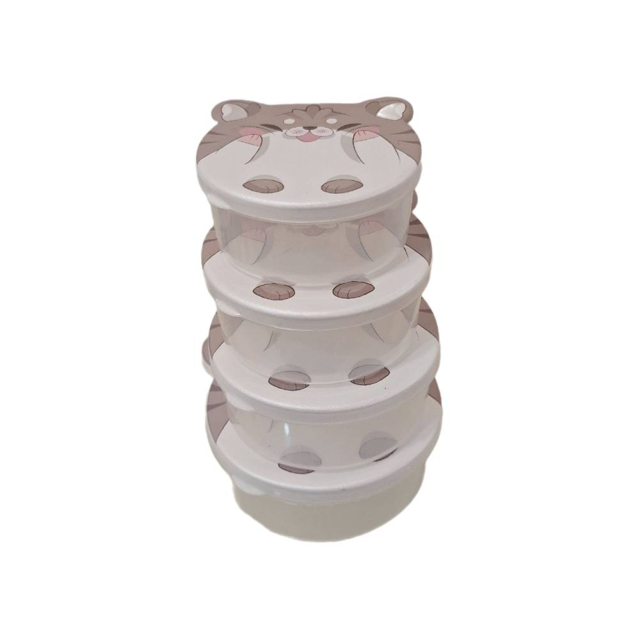 ظرف نگهدارنده طرح گربه کد 1001 مجموعه 4 عددی