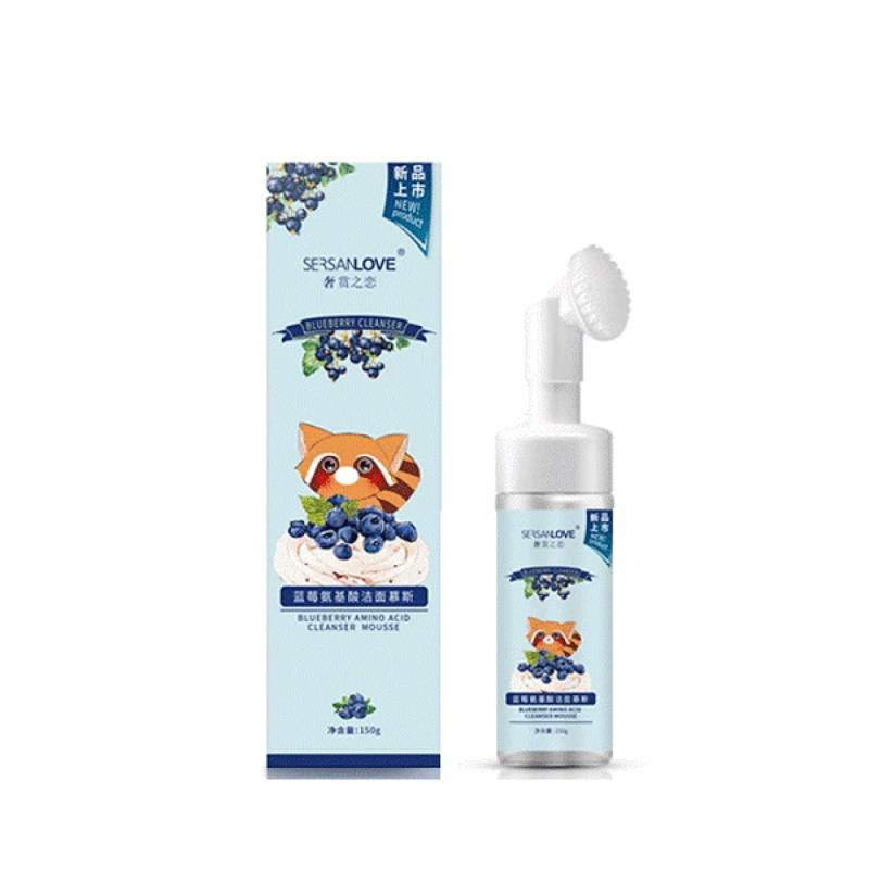 فوم شستشو صورت سرسان لاو مدل براش دار رایحه بلوبری کد 005