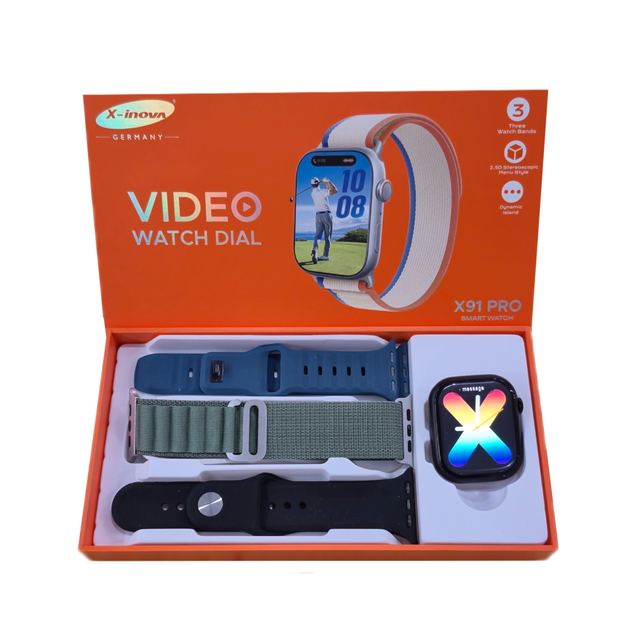 ساعت هوشمند سری 10 ایکس اینووا مدل X-inova X91 pro با 3 بند ساعت متنوع