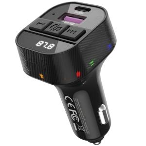  شارژر فندکی فست شارژ ماشین 30 وات و گیرنده بلوتوث خودرو با کابل دو سر تایپ سی ایکس او مدل BCC17 