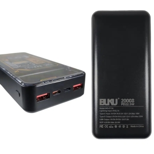 پاوربانک شیشه ای و نمایشگردار بوکو مدل BUKU MG-G134 ظرفیت 20000 میلی آمپرساعت