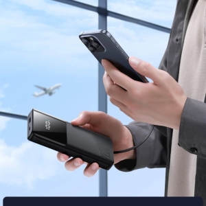  پاوربانک شارژ سریع 22.5 وات 10000 یو اس بی، تایپ سی و لایتنینگ جویروم مدل JR-PBF19 