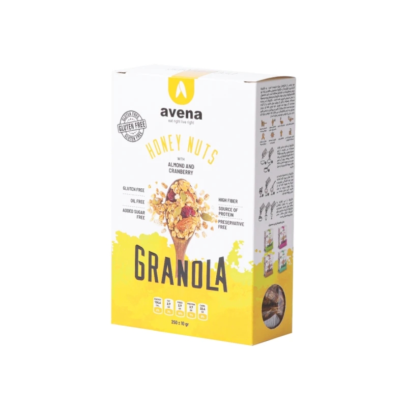 گرانولای بادام و کرنبری و تخم کدو اونا حجم 250 گرم