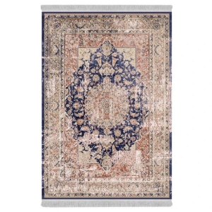 فرش ماشینی 1000 شانه دفه زمینه کرم حاشیه کرم مدل ابریشم‌نما کد 0570