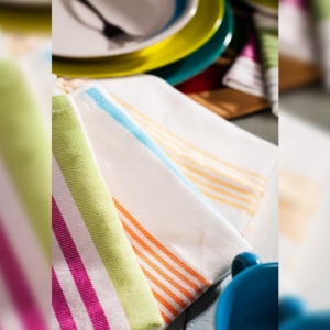 دستمال تنظیف راه راه ابراهیمی چهار عددی مدل چند رنگ سایز 60*40 سانتیمتر