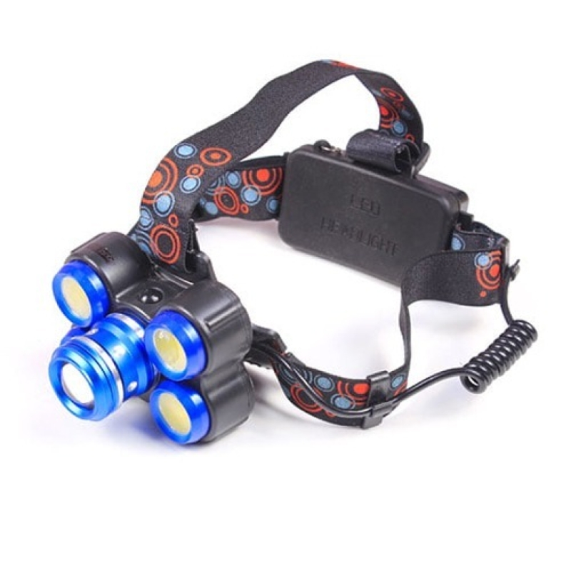چراغ پیشانی 5 لامپه چند حالته با فندکی شارژ مدل rotary zoom