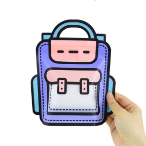 زیپ کیپ طرح کوله پشتی بنفش بسته پنج عددی