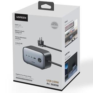  چندراهی برق جهانی دو سوکت 3680 وات، 3 تایپ سی و 1 یو‌اس‌بی یوگرین مدل CD270 60167 