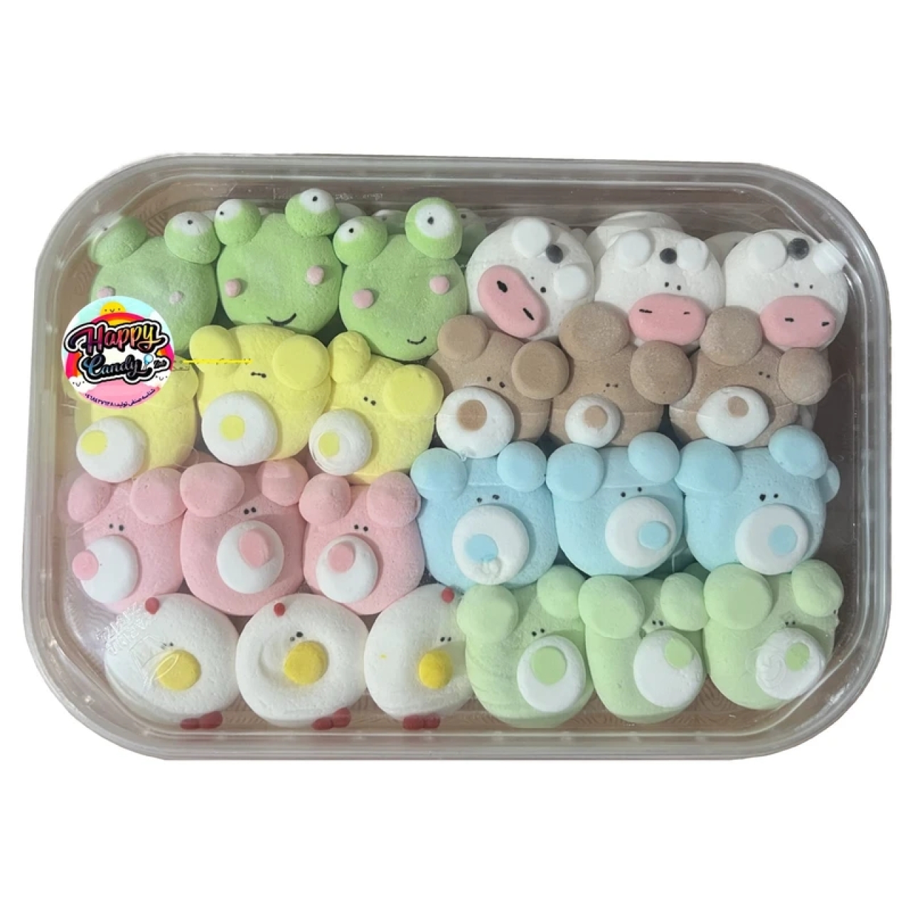 مارشمالو عروسکی هپی کندی 300 گرم بسته 48 عددی