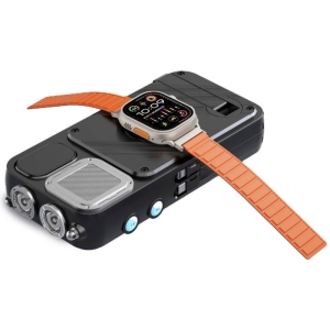 پاوربانک خورشیدی 16000 میلیآمپرساعت، اسپیکر بلوتوثی، رادیو، چراغ قوه، ساعت دیجیتالی و شارژر وایرلس اپل واچ پاورولوژی مدل PPBCHA49