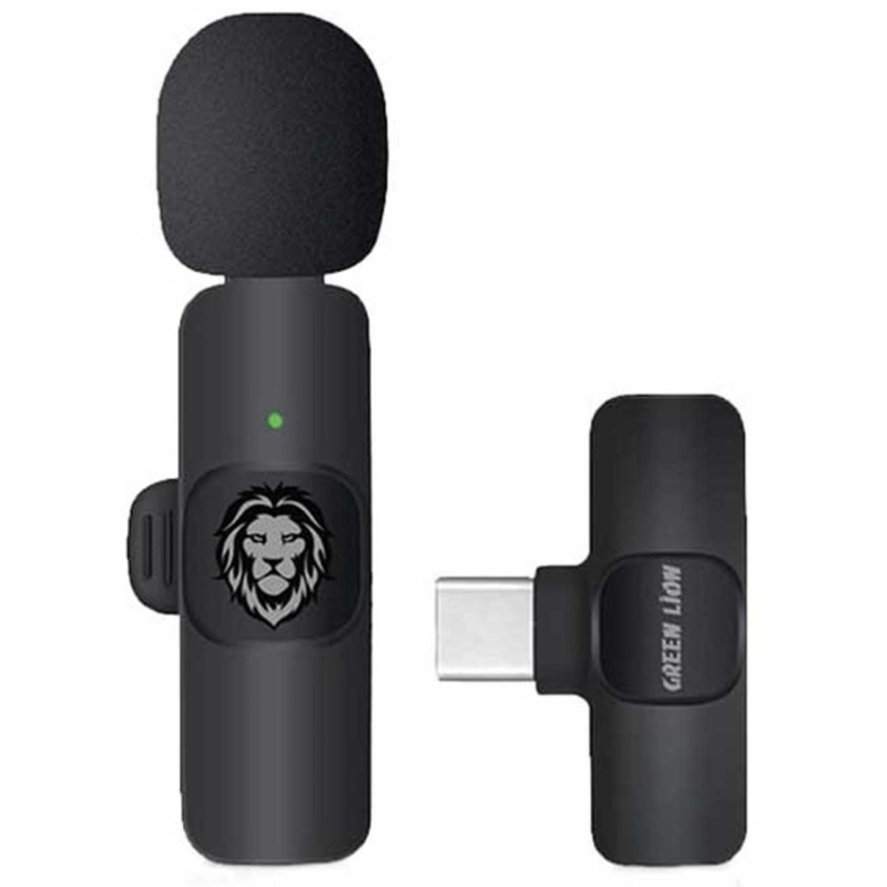  میکروفون بی سیم یقه‌ای تایپ سی گرین مدل GNSOLOWMICBK 