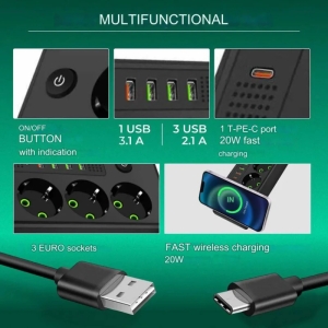 چندراهی برق وایرلس فست شارژ مدل QL-1080U