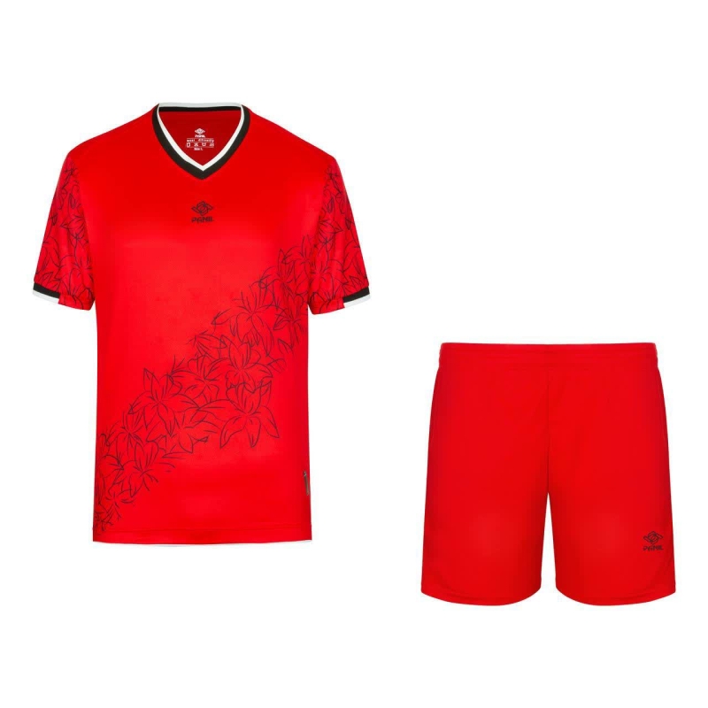 ست تیشرت و شلوارک ورزشی مردانه پانیل مدل 1112 قرمز