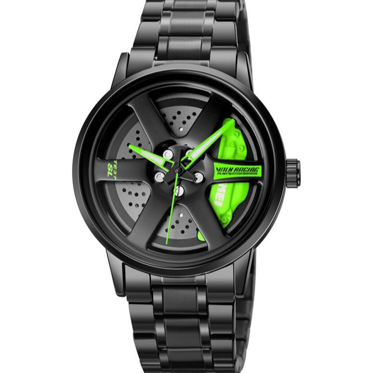 ساعت مچی عقربه‌ای کوارتز مردانه اسکمی مدل چرخان سبز کد 001
