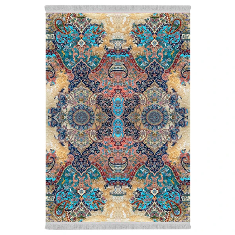 فرش پارچهای دفه مدل فرشینه طرح مدرن کد 998