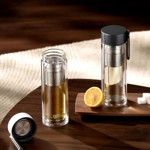  فلاسک شیشه‌ای دو لایه مسافرتی 400 میلی‌لیتری میجیا شیائومی مدل  MJBLB01PL 