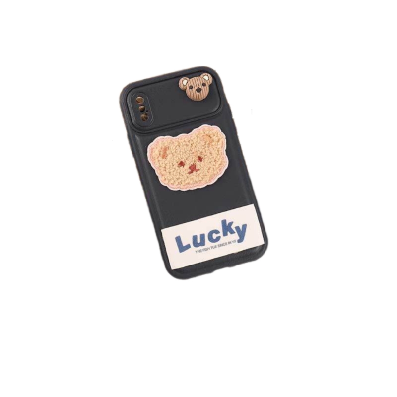 کاور  ژله ای Lucky عروسکی محافظ لنزدار مناسب برای گوشی موبایل  آیفون X / XS 