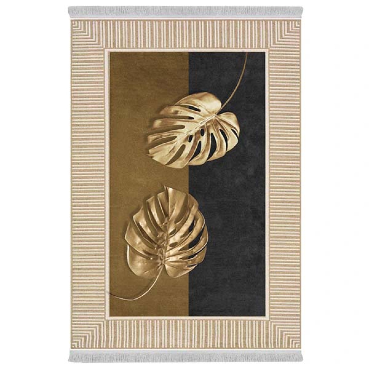 فرش ماشینی 1000 شانه دفه زمینه کرم حاشیه کرم مدل ابریشمنما کد 0583