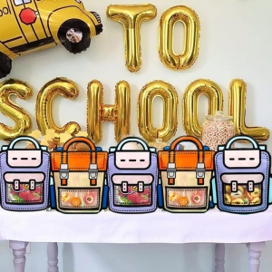 زیپ کیپ طرح کوله پشتی بنفش بسته پنج عددی