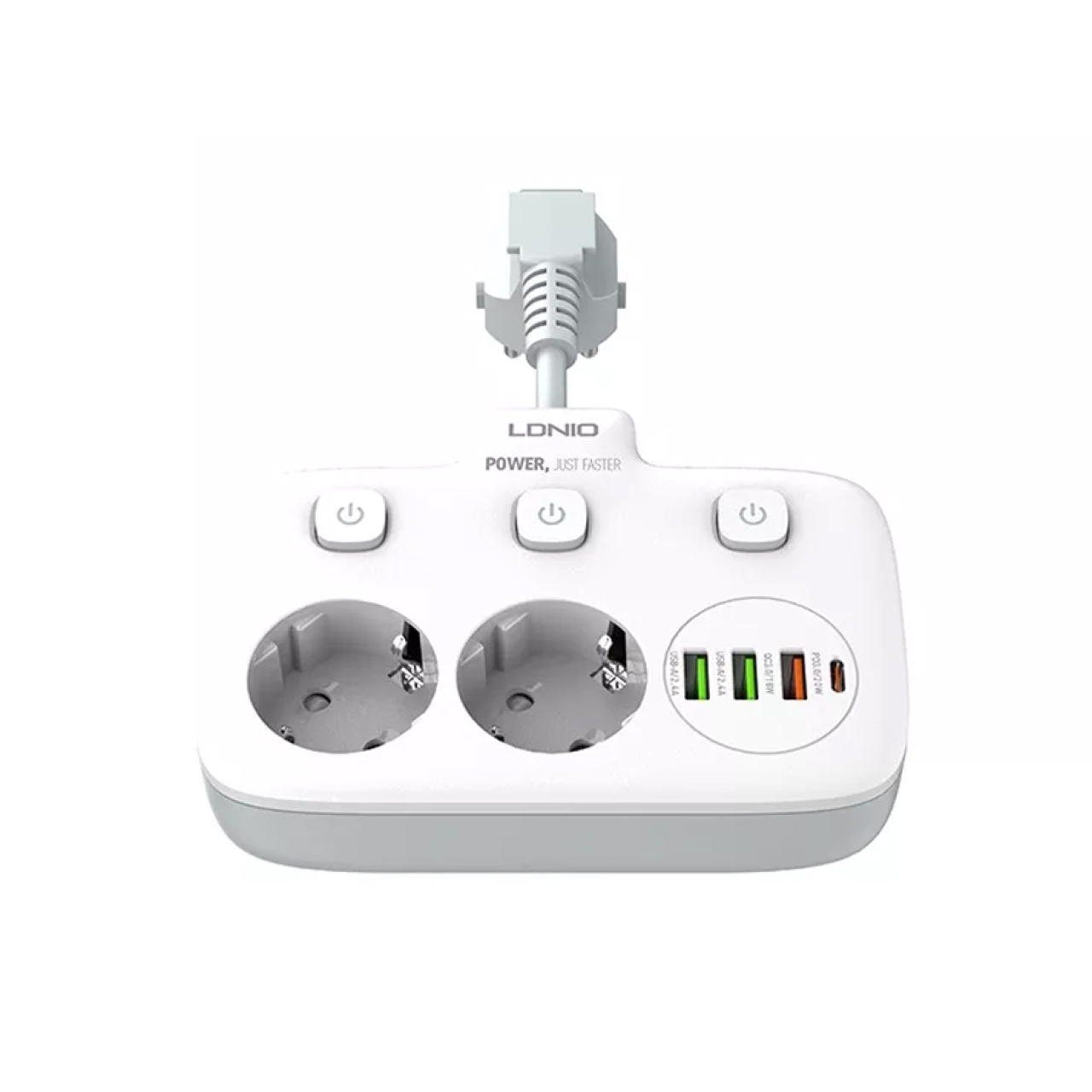  چند راهی برق و شارژر 4 پورت الدنیو مدل  LDNIO SE2435 
