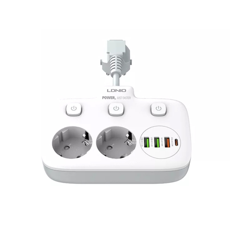  چند راهی برق و شارژر 4 پورت الدنیو مدل  LDNIO SE2435 