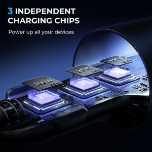  شارژر فندکی سوپر فست شارژ ماشین تایپ سی 120 وات با کابل دو سر تایپ‌سی جویروم مدل JR-CCN07 