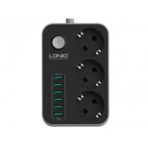  چند راهی 3 سوکت و 6 یو اس بی مدل Ldnio 3Power Socket 6Usb 
