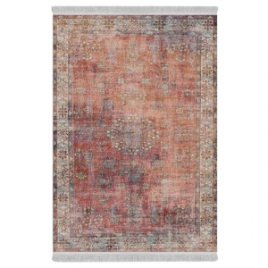 فرش ماشینی 1000 شانه دفه زمینه قرمز حاشیه قرمز مدل ابریشم‌نما کد 3729