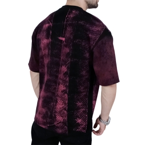 تیشرت آستین کوتاه مردانه مشکی قرمز ماکان طرح BB