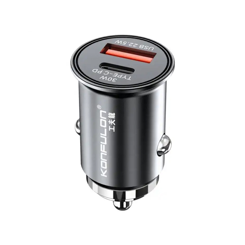  شارژر فندکی فست شارژ ماشین تایپ سی 30 وات کانفلون مدل C80Q 