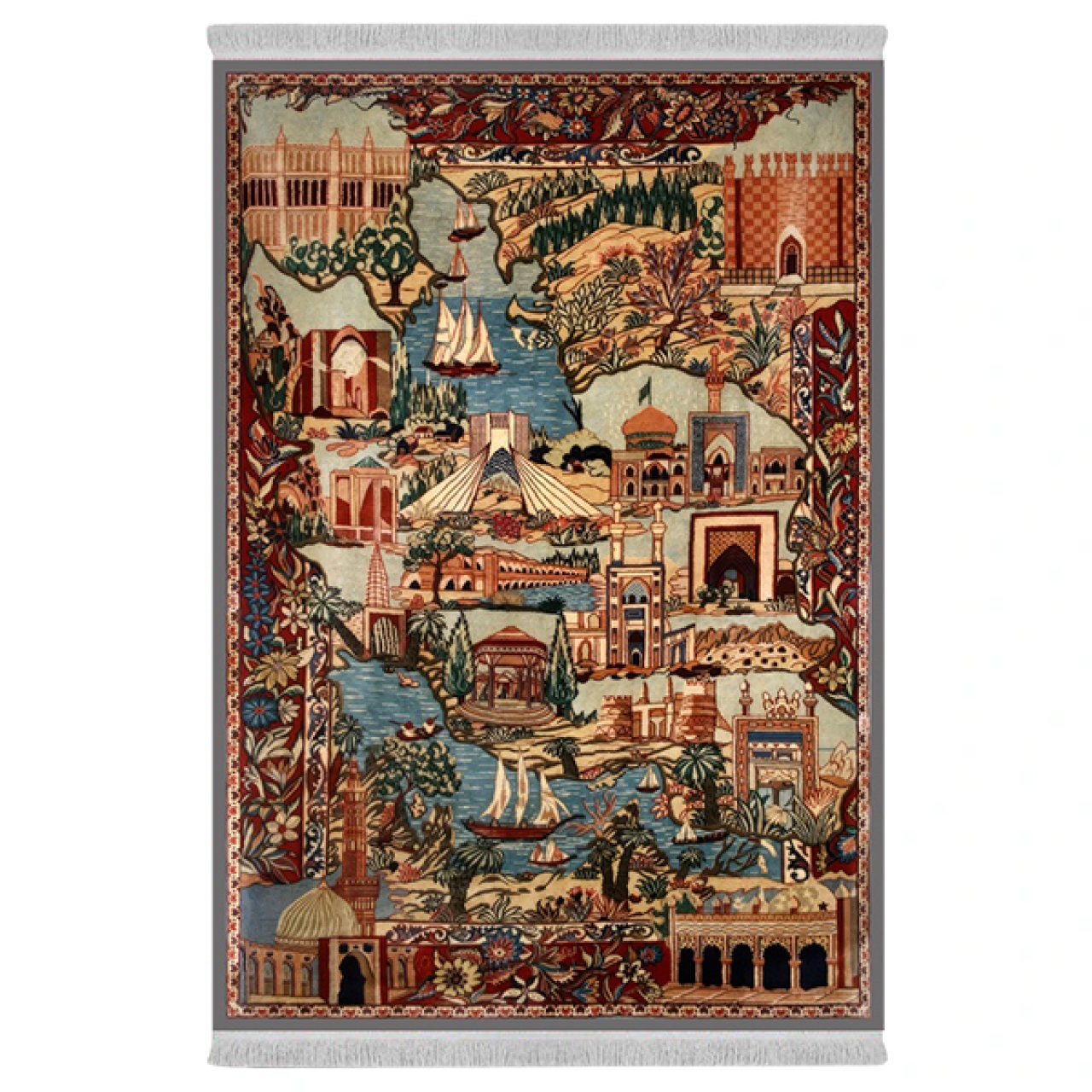 فرش پارچهای دفه مدل فرشینه طرح مدرن کد 875