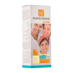 ضد افتاب فلوئید مای مدل هیالورونیک اسید  spf50 مناسب انواع پوست حجم 50 میل