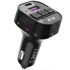  شارژر فندکی فست شارژ ماشین 30 وات و گیرنده بلوتوث خودرو با کابل دو سر تایپ سی ایکس او مدل BCC17 