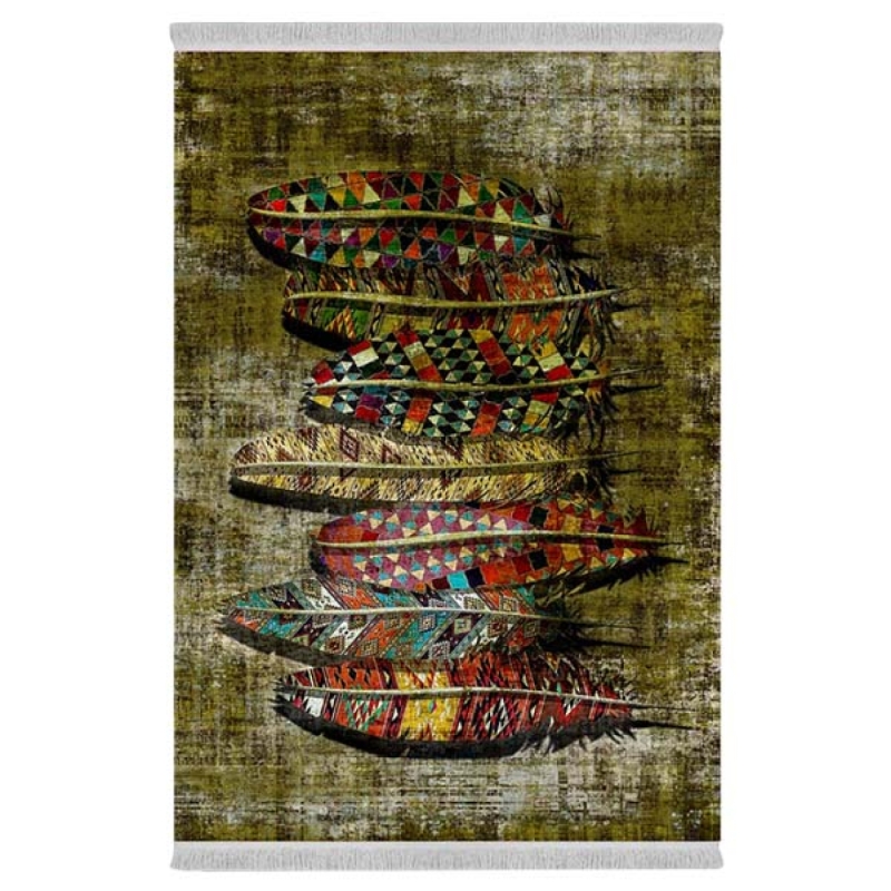 فرش پارچهای دفه مدل فرشینه طرح مدرن کد 452