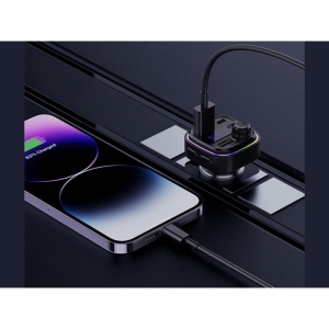  شارژر فندکی تایپ سی و یو اس بی 30 وات و گیرنده بلوتوثی رسی مدل RQ08 