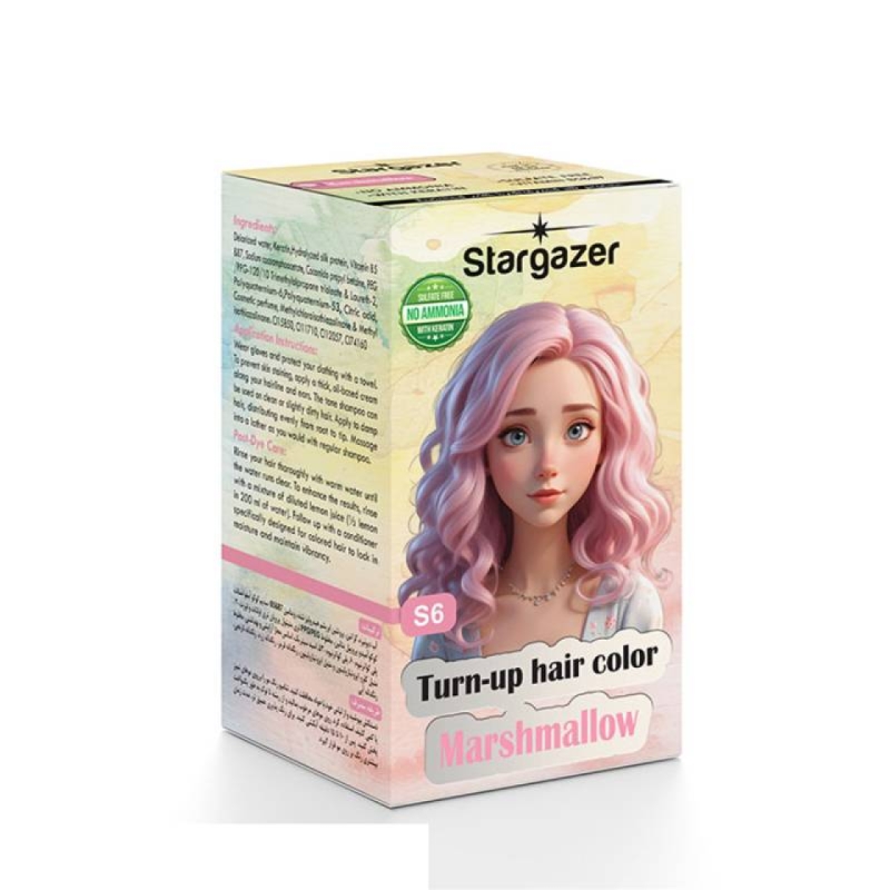 شامپو رنگساژ بدون آمونیاک مارشمالو استارگیزر شماره S6 مدل marshmallow حجم 150 میلی لیتر