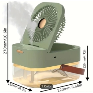 پنکه رومیزی مه پاش و چراغ خواب مدل Dual Spray
