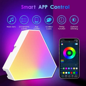  پنل LED دیواری هوشمند مثلثی مدل 6 تکه