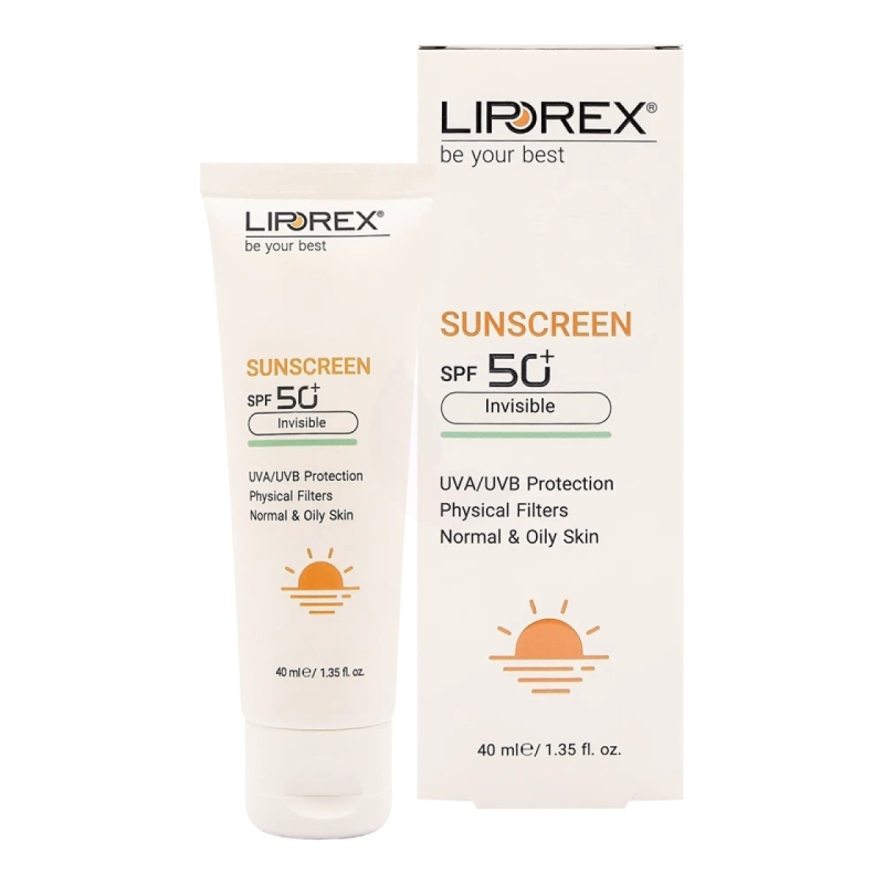 کرم ضد آفتاب لیپورکس spf50 مدل بی رنگ مناسب پوست چرب حجم 40 میل