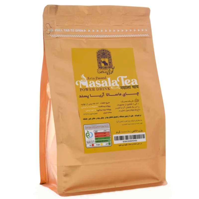 چای ماسالا پاکتی آریا پسند حجم 500 گرمی