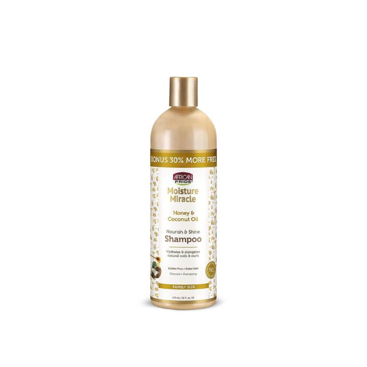 شامپو مو فر آفریکن پراید حاوی عسل و روغن نارگیل حجم 473 میلی لیتر