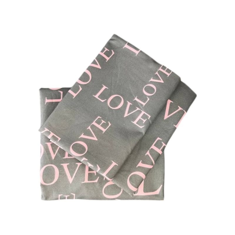 ملحفه کشدار و روبالشی ترک دونفره 3 تکه cheshik مدل لاو سایز 180*200 سانتی متر