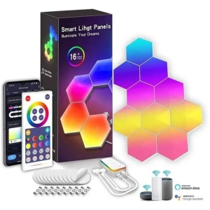 پنل LED دیواری هوشمند شش ضلعی مدل 10 تکه