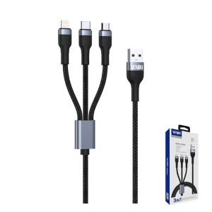 کابل تبدیل USB به میکرو/لایتنینگ/تایپ سی VABI مدل CA52