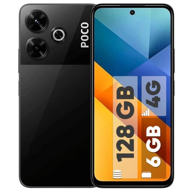 گوشی موبایل شیائومی POCO M6 4G دو سیم کارت  ظرفیت 128 گیگابایت رم 6 گیگابایت