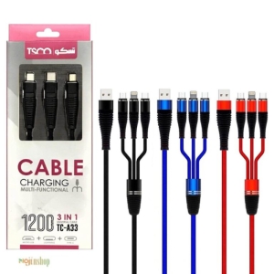 کابل تبدیل USB به میکرو/لایتنینگ/تایپ سی تسکو مدل TC-A33