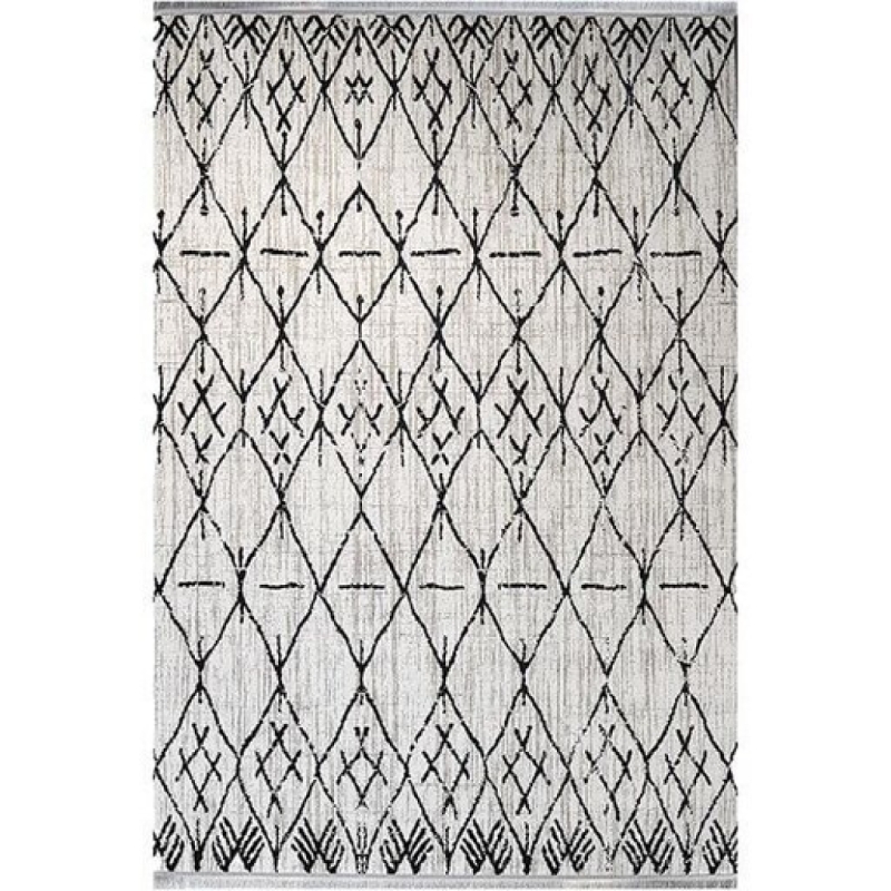 فرش ماشینی سیزان طرح 40149k کرم مدرن