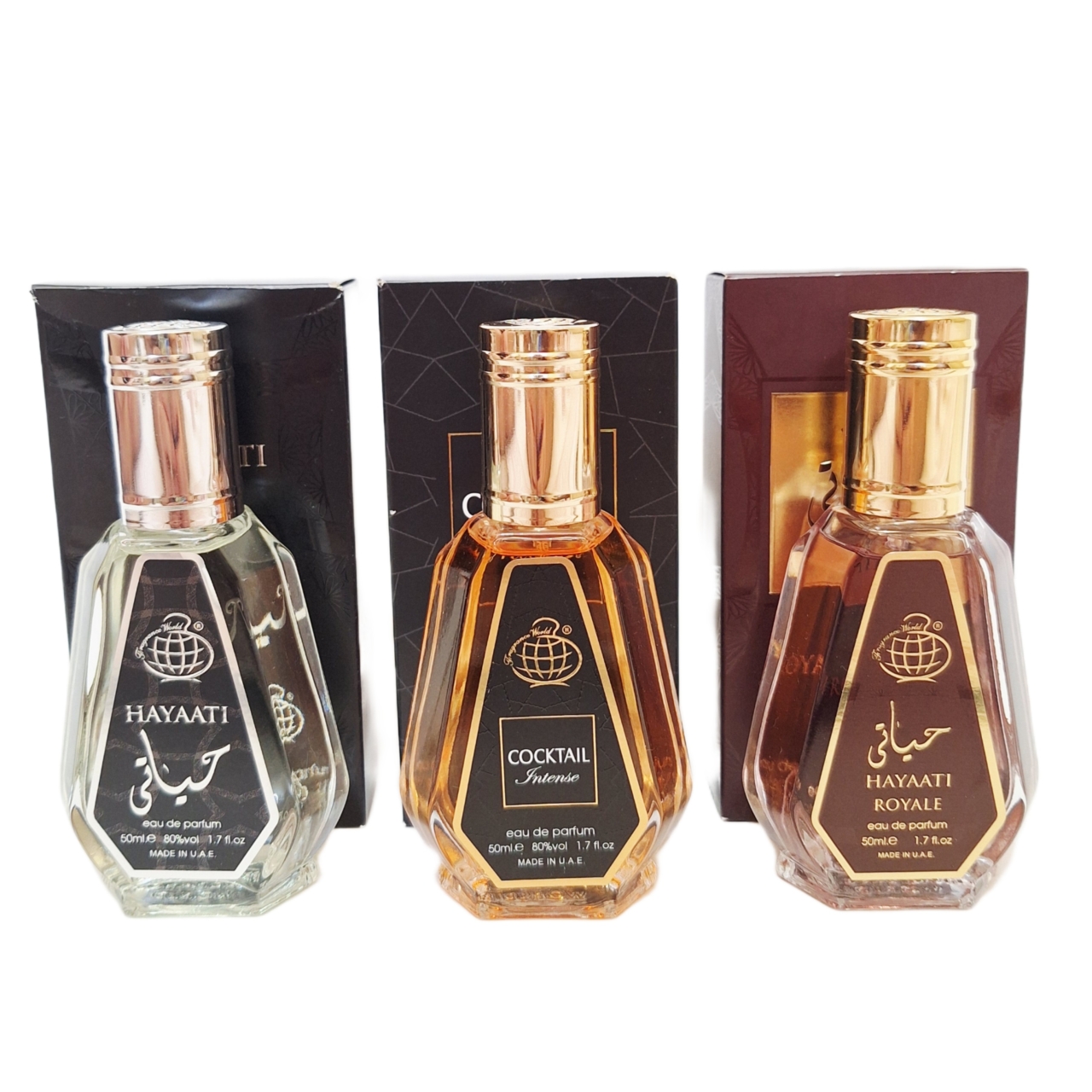 پک اقتصادی سه عددی عطر های مردانه فرگرانس ورد مدل کوکتل اینتنس آنجلز شیر, حیاتی قهوه ای, حیاتی مشکی حجم 50میل