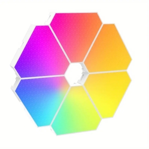  پنل LED دیواری هوشمند مثلثی مدل 6 تکه