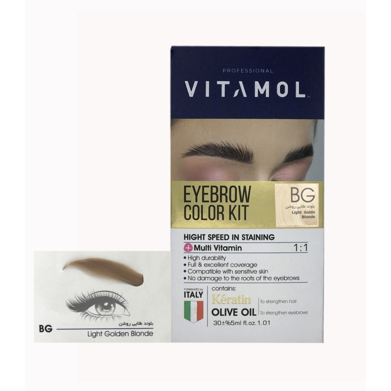 کیت رنگ ابرو بلوند طلایی روشن ویتامول کد BG حجم 30ml
